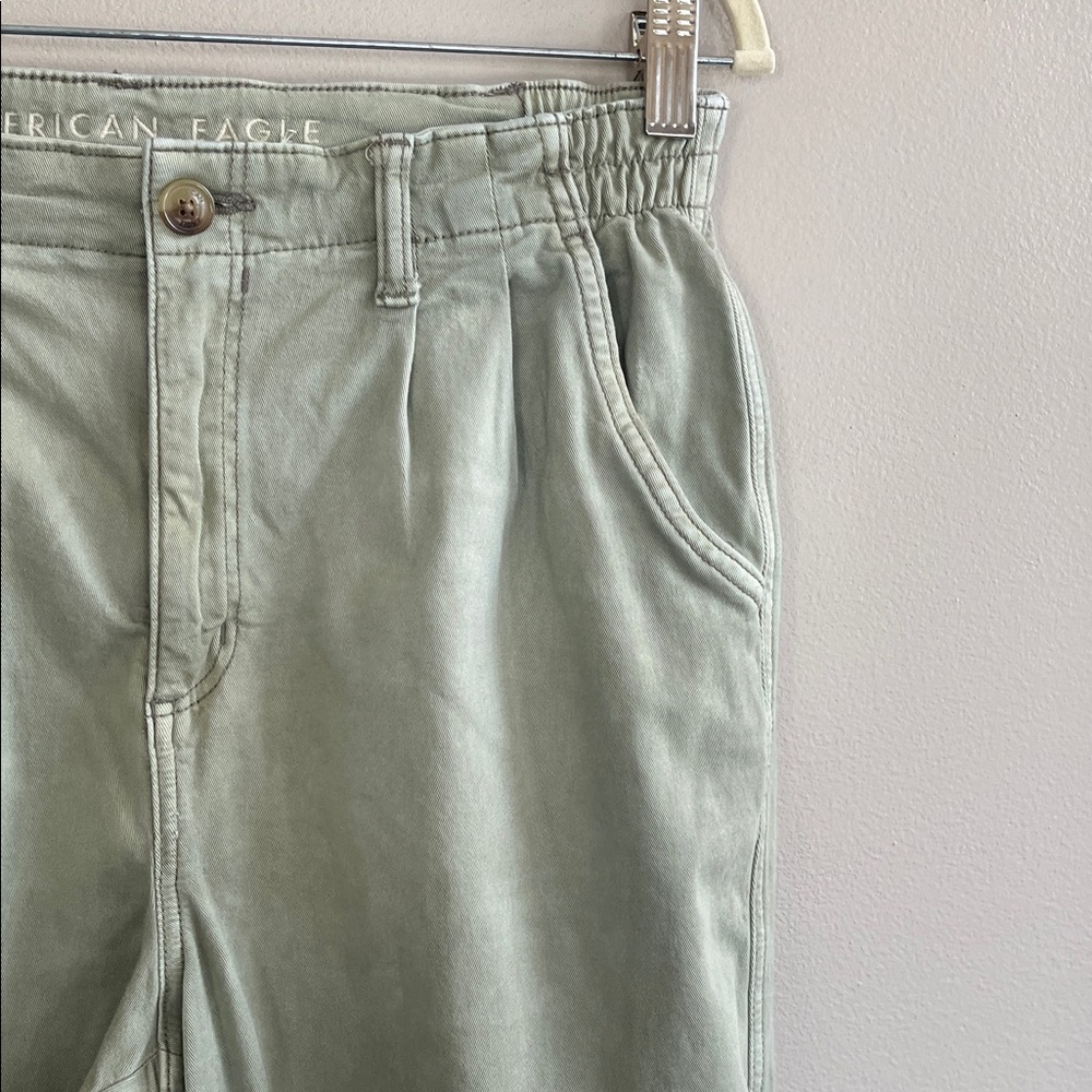 American Eagle high waisted stretch olive green jeans size 8 long - Picture 4 of 12